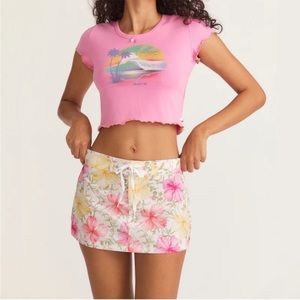 Hurley x LoveShackFancy Brand New Hibiscus Board/swim Skirt